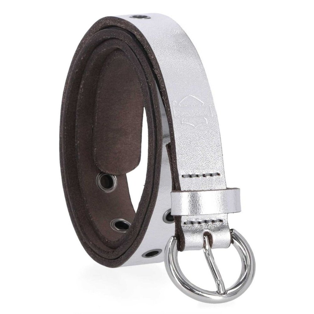 NWT Harley-Davidson® Women's B&S Eyelet Metallic Genuine Leather Belt Silver Med - Picture 2 of 7